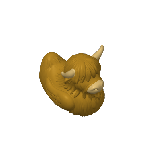 Shaggy Horned Highlander Dash Duck (3D render, made to order)