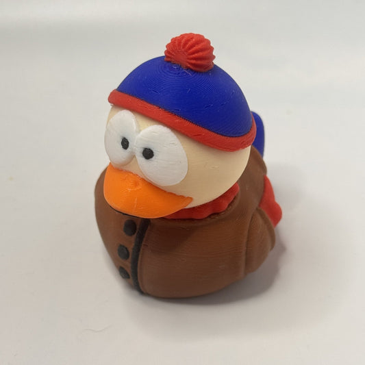 Rage-Fueled Blue-Beanie Parka Duck
