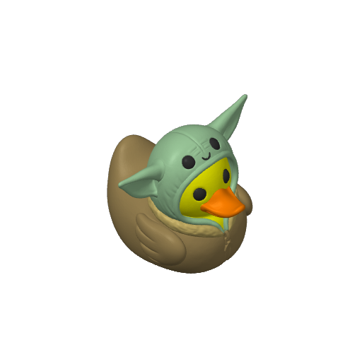 Little Green Jedi Pajama Dash Duck (3D render, made to order)