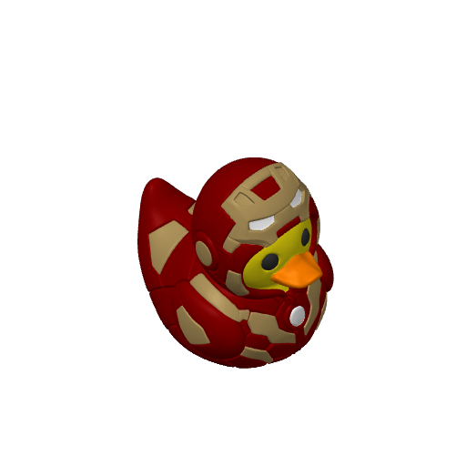 Red Gold Armored Hero Pajama Dash Duck (3D render, made to order)