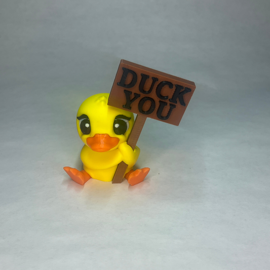 Yellow Duck With Sign