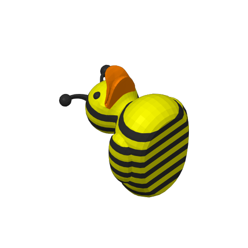 Buzzing Stripey Insect Dash Duck (3D render, made to order)