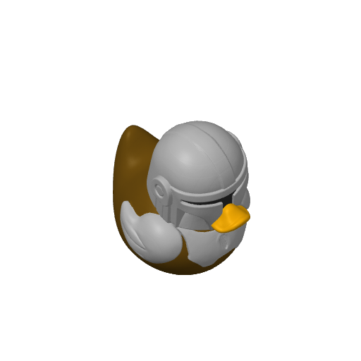 Silver Helmeted Wandering Hunter Dash Duck (3D render, made to order)