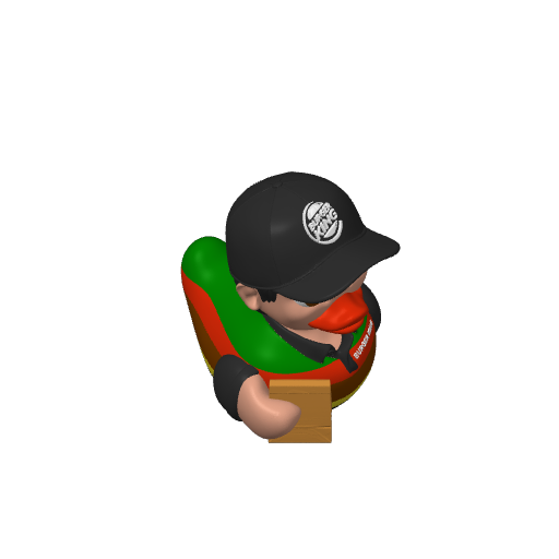 Fast Food Crown Employee Dash Duck (3D render, made to order)
