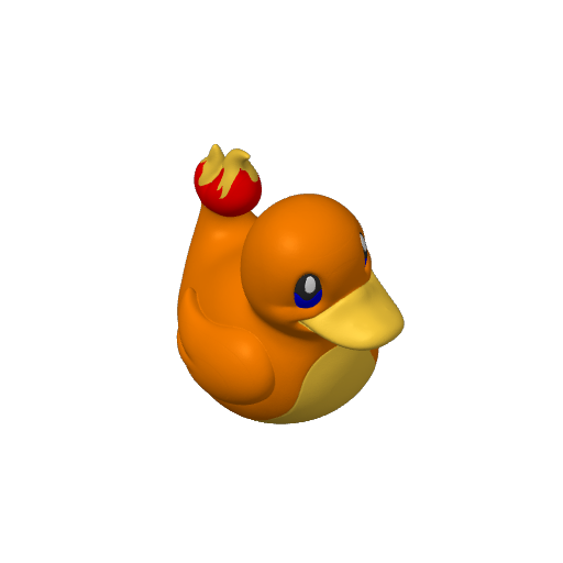 Flame Tailed Lizard Starter Dash Duck (3D render, made to order)