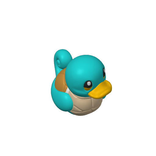 Water Squirting Turtle Starter Dash Duck (3D render, made to order)