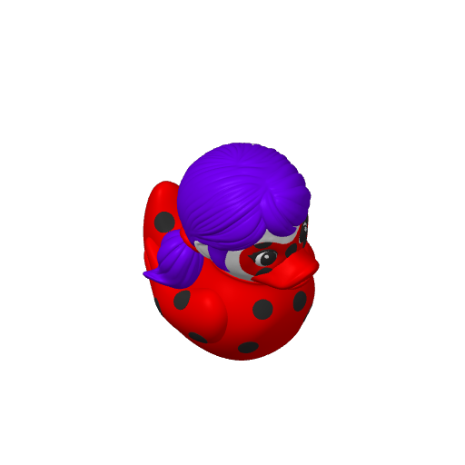 Spotted Pigtailed Heroine Girl Dash Duck (3D render, made to order)