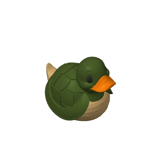 Shelled Slow Swimmer Dash Duck (3D render, made to order)
