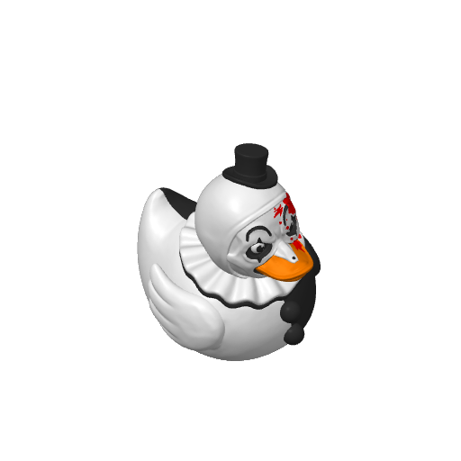 Silent Smirking Black Hat Clown Dash Duck (3D render, made to order)