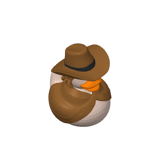 Poncho Wearing Squinting Gunslinger Dash Duck (3D render, made to order)