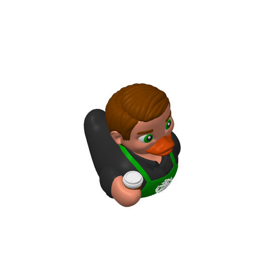 Coffee Shop Employee Guy Dash Duck (3D render, made to order)