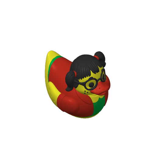 Pigtailed Freckle Faced Neighbor Girl Dash Duck (3D render, made to order)