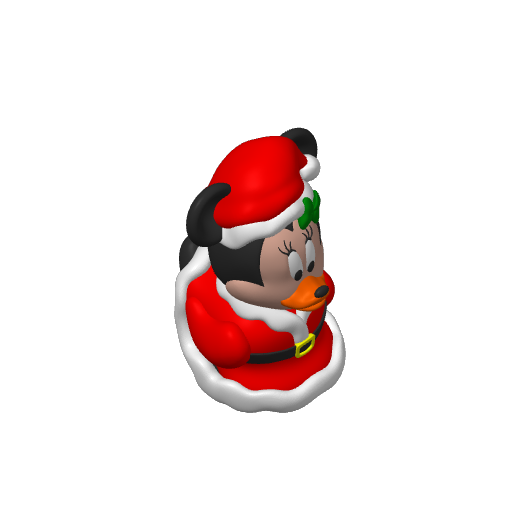 Santa Hat Bow Wearing Mouse Dash Duck (3D render, made to order)