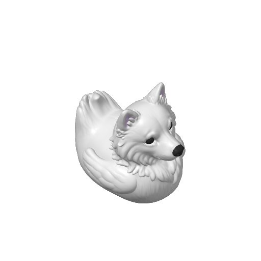 Fluffy White Nordic Pup Dash Duck (3D render, made to order)