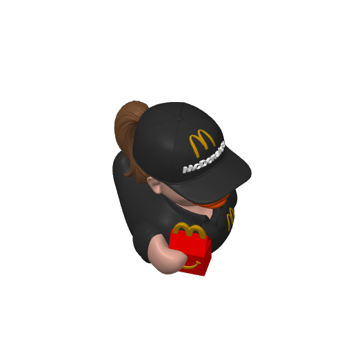 Burger Chain Employee Lady Dash Duck (3D render, made to order)