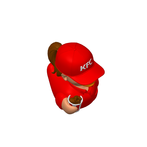 Fried Chicken Employee Lady Dash Duck (3D render, made to order)