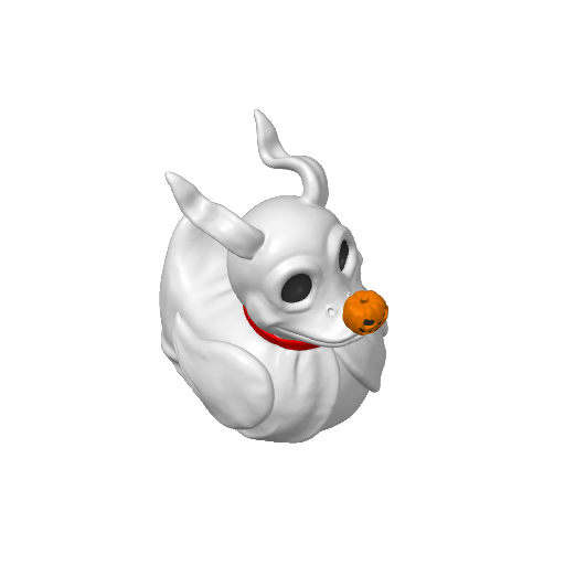 Glowing Pumpkin Nosed Ghost Dog Dash Duck (3D render, made to order)