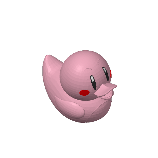 Pink Puffball Hero Dash Duck (3D render, made to order)