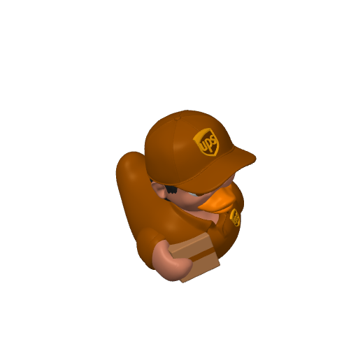 Brown Truck Delivery Guy Dash Duck (3D render, made to order)