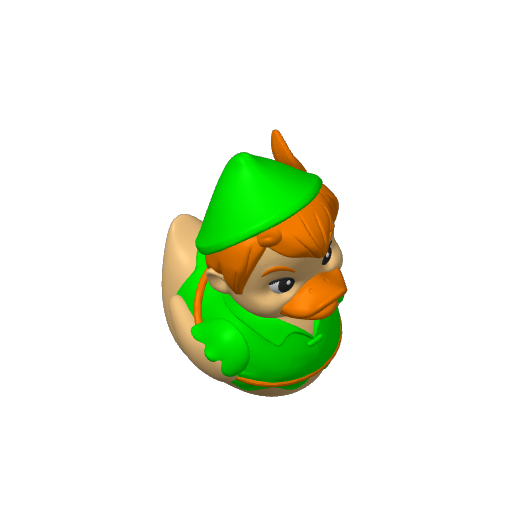 Green Capped Never Land Flyer Dash Duck (3D render, made to order)