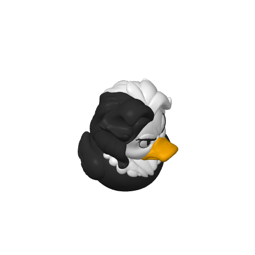 Black White Fur Coat Dognapper Dash Duck (3D render, made to order)
