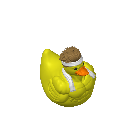 Muscle Flexing Fitness Buff Dash Duck (3D render, made to order)