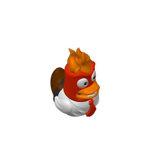 Red Fiery Tempered Emotion Dash Duck (Version 2) (3D render, made to order)