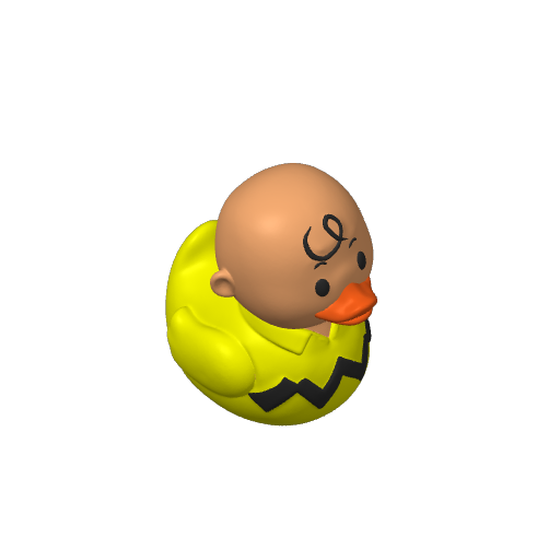 Zigzag Shirted Round Head Dash Duck (Version 2) (3D render, made to order)