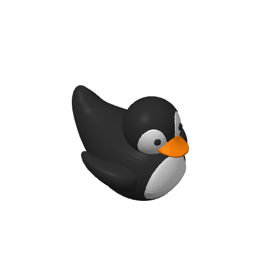 Tuxedo Waddling Bird Dash Duck (3D render, made to order)