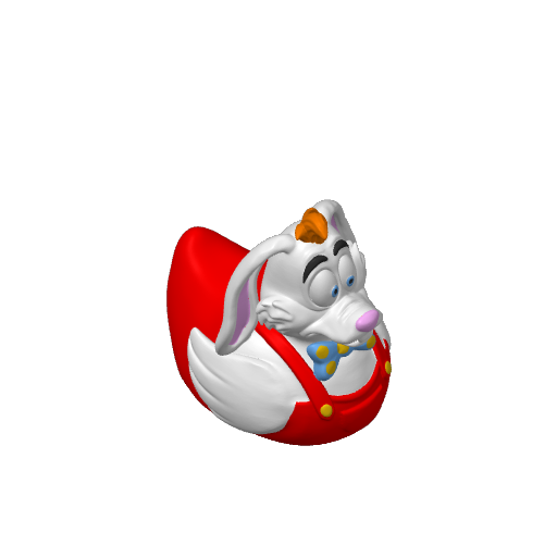 Red Overalls Toon Hare Dash Duck (3D render, made to order)