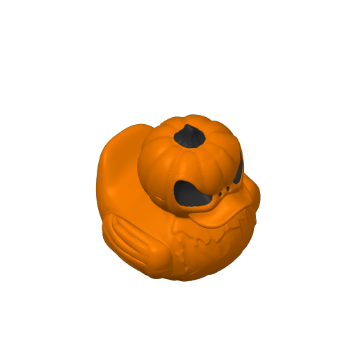 Carved Glowing Pumpkin Dash Duck (3D render, made to order)
