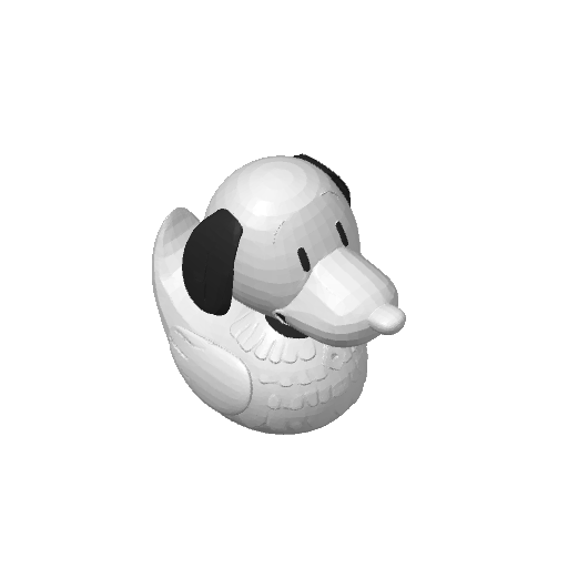 Black Eared White Beagle Dash Duck (3D render, made to order)