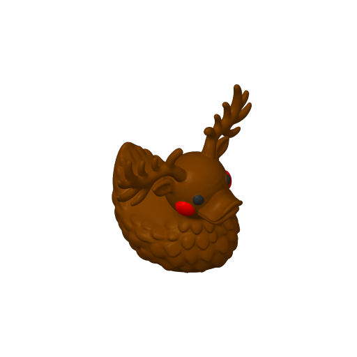 Antlered Sleigh Puller Dash Duck (3D render, made to order)