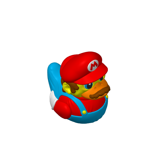 Red Capped Plumber Hero Dash Duck (Version 2) (3D render, made to order)