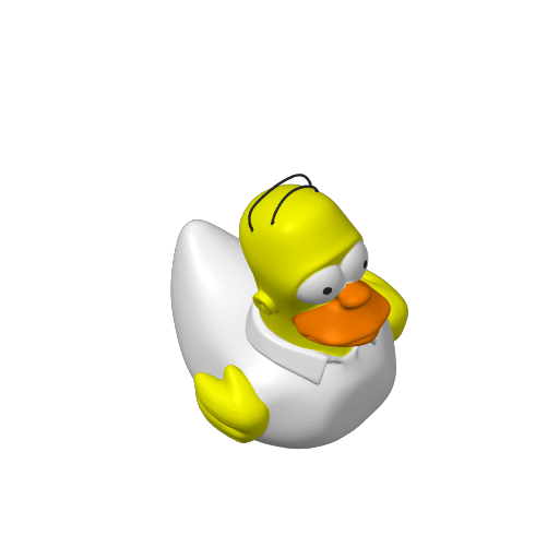 Yellow Donut Loving Dad Dash Duck (3D render, made to order)