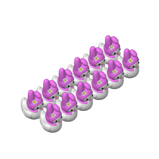 Hooded Pink Bunny Dash Duck (3D render, made to order)