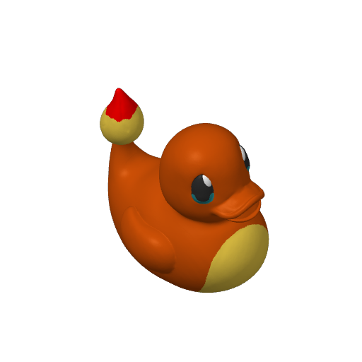 Flame Tailed Lizard Starter Dash Duck (Version 2) (3D render, made to order)