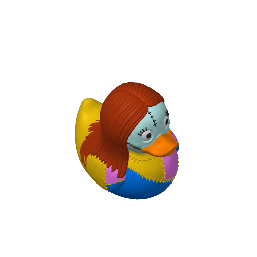 Patchwork Stitched Haunted Sweetheart Dash Duck (3D render, made to order)