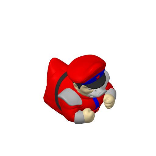 Red Uniformed Psychic Dictator Dash Duck (3D render, made to order)