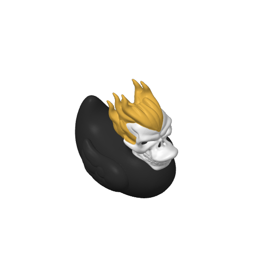 Flaming Skull Biker Dash Duck (3D render, made to order)