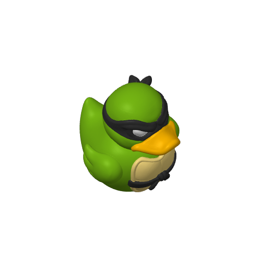 Lone Masked Turtle Warrior Dash Duck (3D render, made to order)