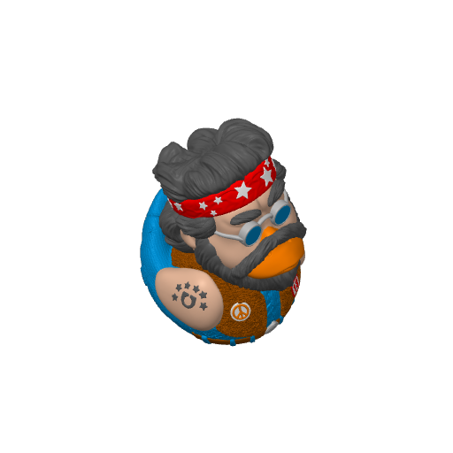Long Haired Hat Wearing Comedian Dash Duck (3D render, made to order)