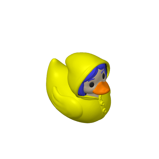 Button Eyed Blue Haired Girl Dash Duck (3D render, made to order)