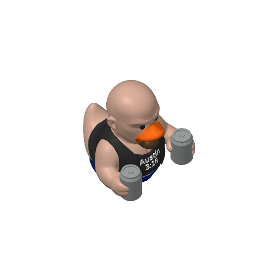 Bald Goatee Wrestling Rattlesnake Dash Duck (3D render, made to order)