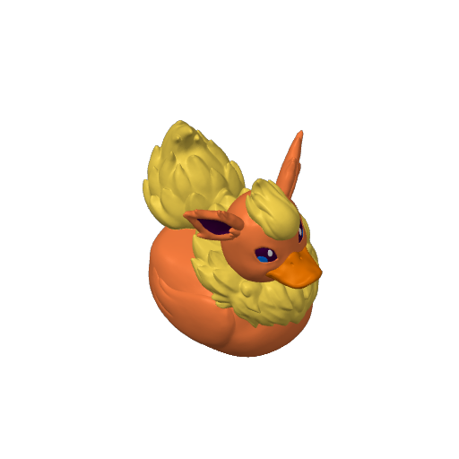 Fluffy Fiery Fox Dash Duck (3D render, made to order)