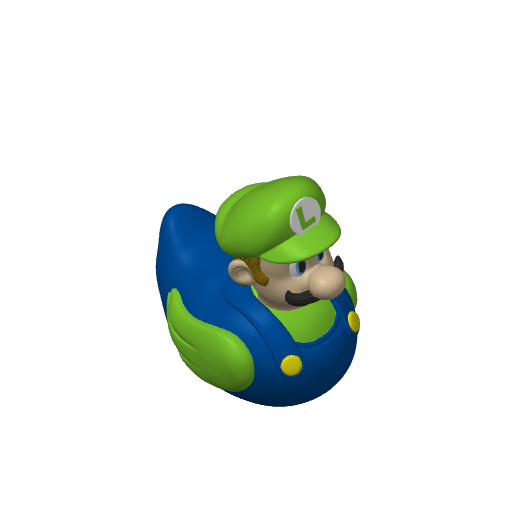 Green Capped Plumber Brother Dash Duck (Version 2) (3D render, made to order)