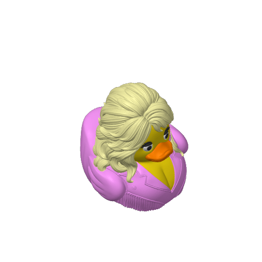 Big Blonde Wig Country Songstress Dash Duck (3D render, made to order)