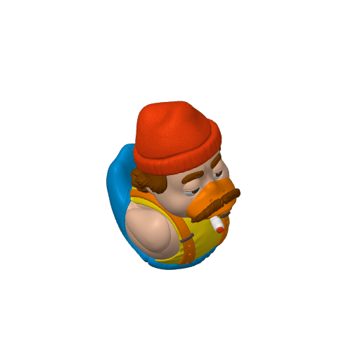 Sleepy Eyed Mustached Comedian Dash Duck (3D render, made to order)