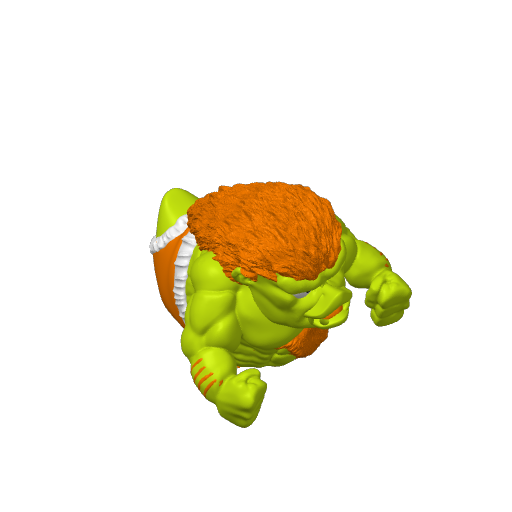 Green Wild Man Fighter Dash Duck (3D render, made to order)