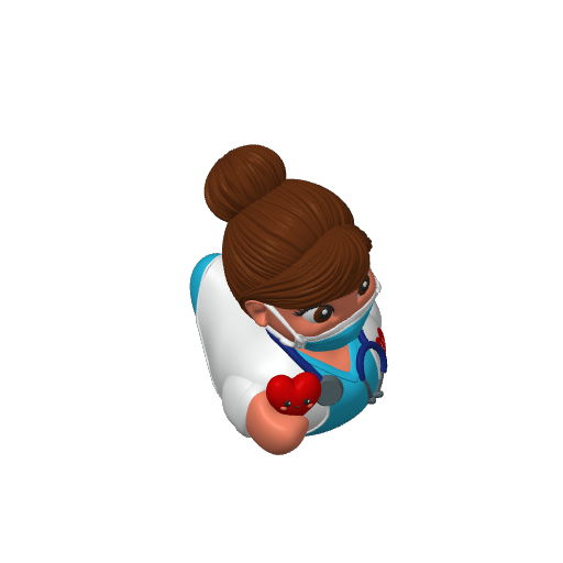 Heart Doctor Lady Dash Duck (3D render, made to order)